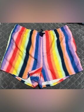 Old Navy Rainbow Stripe Men’s Swim Board Shorts - Multicolor